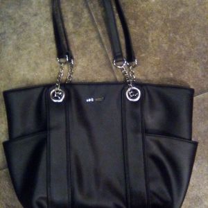 LG Nine West Black Satchel Purse in Black